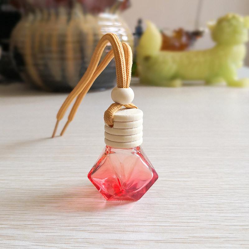 Colorful Diamond Car Perfume Pendant - Empty Glass Bottle Aroma Diffuser