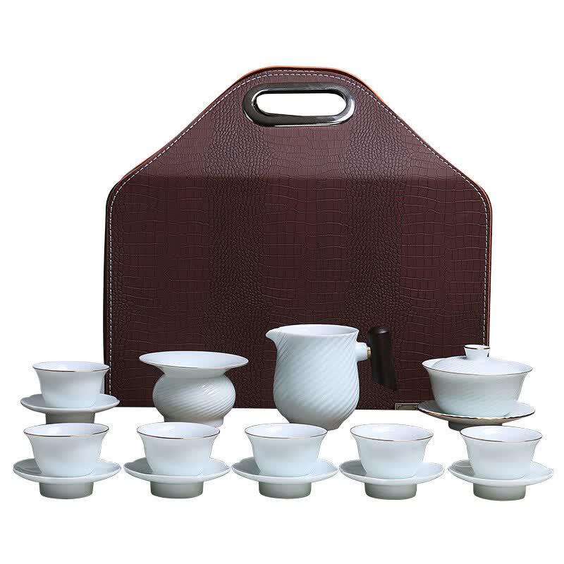Dehua Mutton-Fat Celadon 10-Piece Tea Set