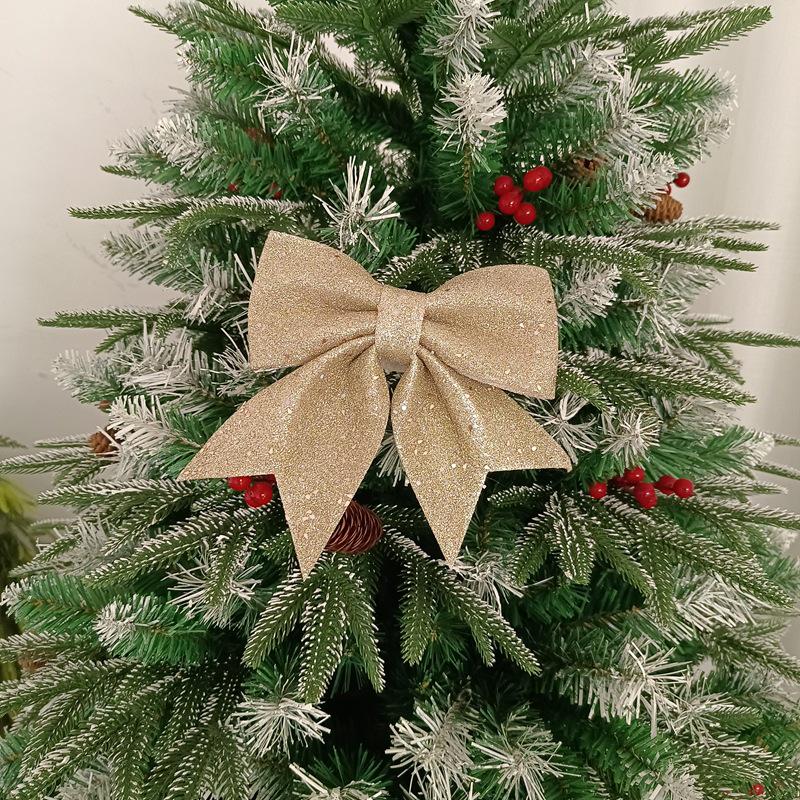 Zlaté třpytivé vánoční mašle ozdoby - Lesklé ozdoby na stromeček & Drobné doplňky