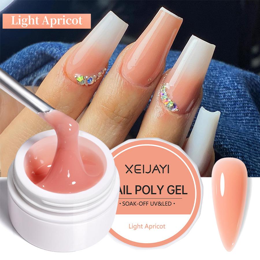 UV/LED Gel na prodlužování nehtů Křišťálový fototerapeutický gel Modelovací Rychle vytvrzující Pevný gel DIY Salon Nástroj pro nail art