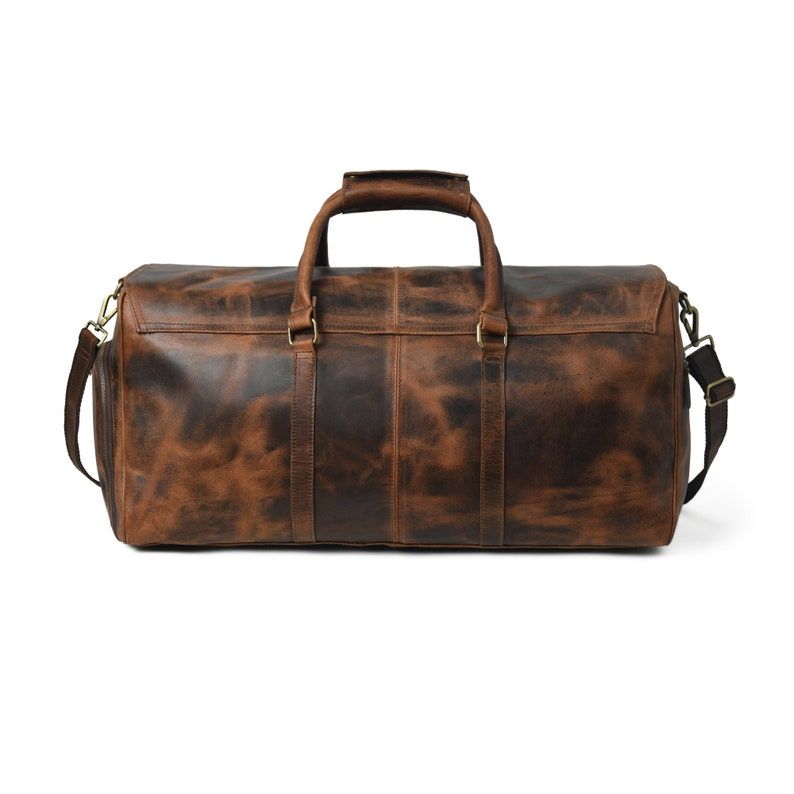 Leather Duffle Bag: Men's Travel Weekender with Shoe Compartment