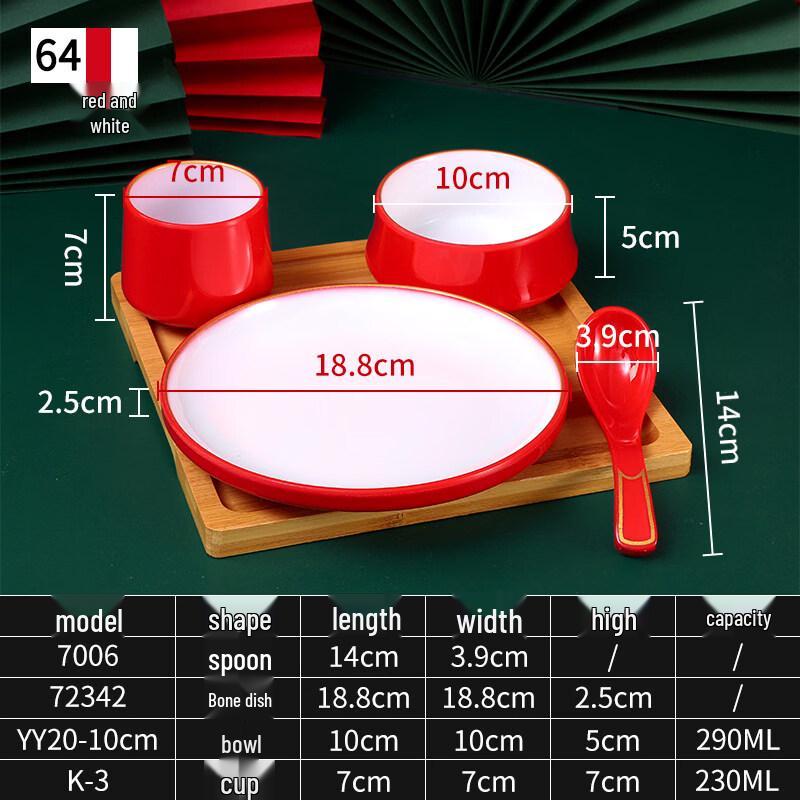 

Melamine Restaurant Tableware 4-Piece Set
