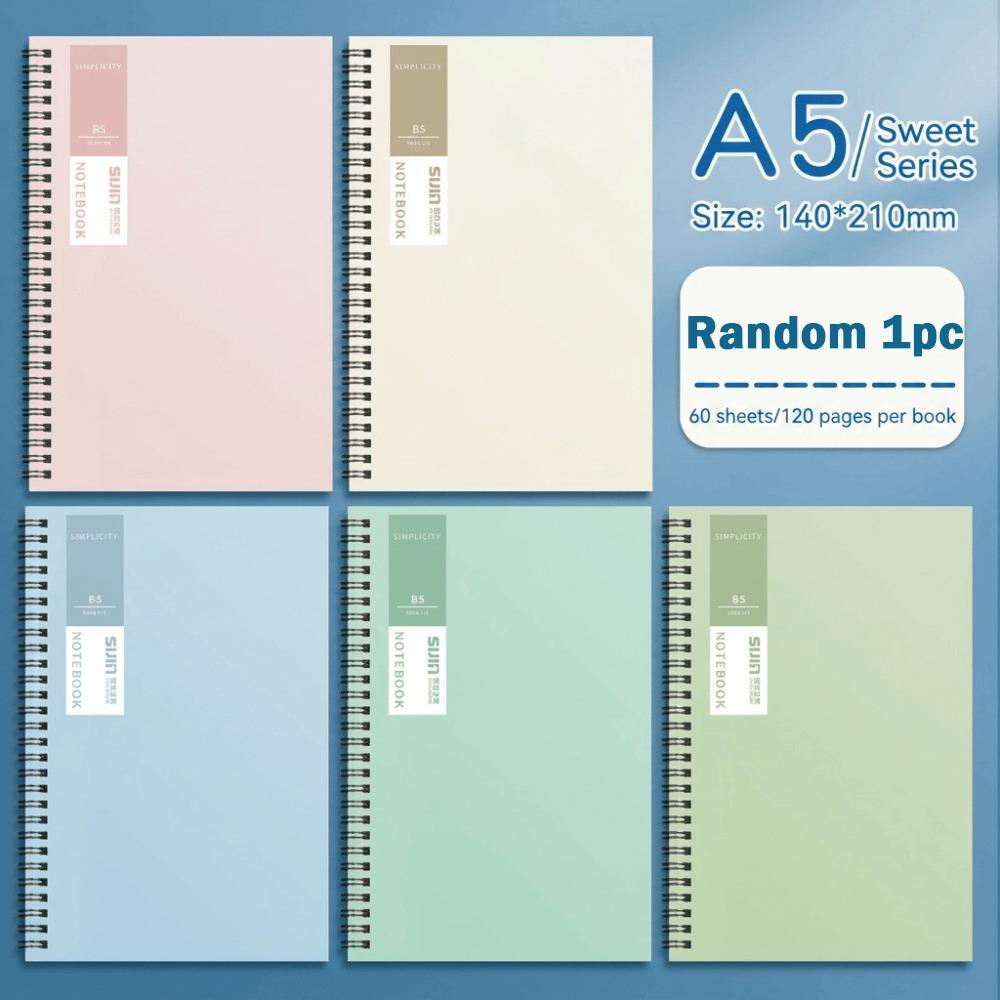 Double Coil Design A5 Notebook Thick Paper Loose Leaf Notebook Durable Spiral Notebook  Office Note Sweet A5/60sheets