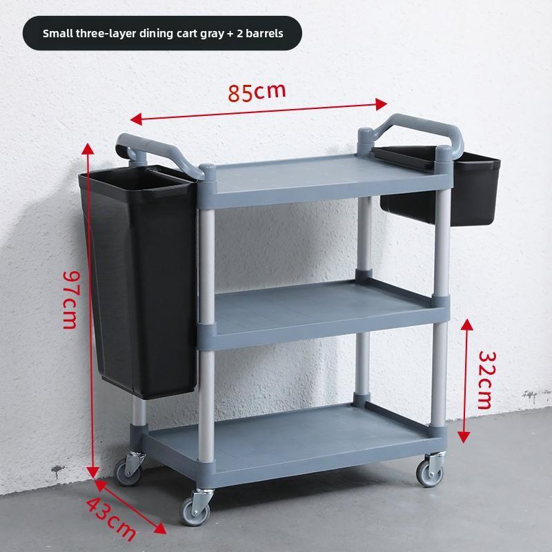 Hotel Restaurant Trolley Dish Cart Push Cart Three Tier Serving Utility Commercial Catering Vehicle Service Trolley Kitchen Cart
