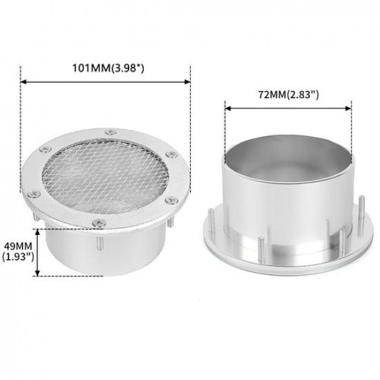 Universal New Racing Air Duct Grill Bumper Vent Inlet Cold Air Intake Cover Kit.