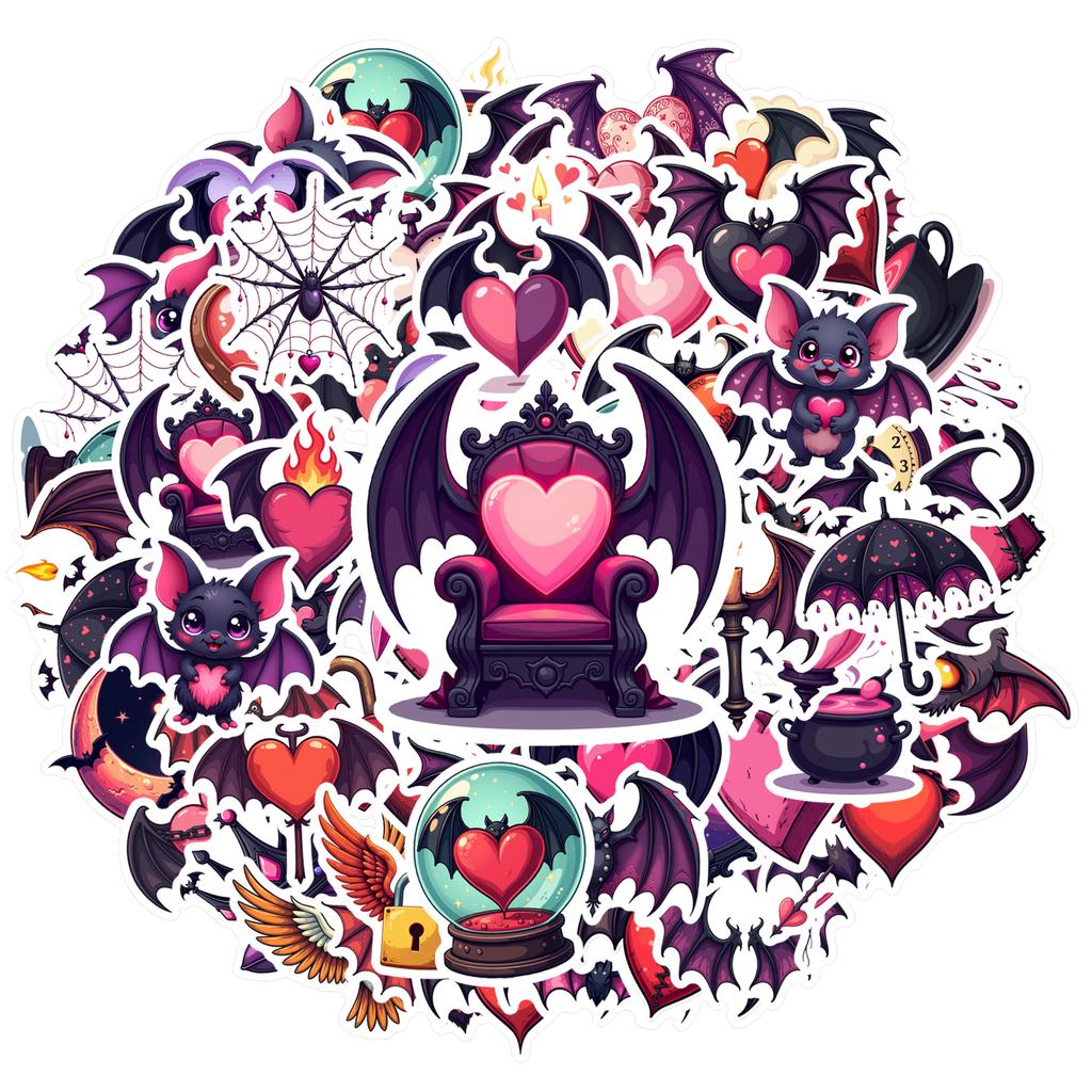 Cute Gothic Decals Cartoon DIY Stickers Stationery Stickers For Guitar Fridge Car Sticker