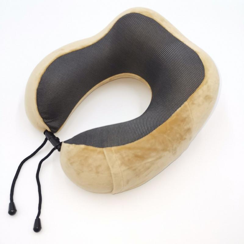 Portable Memory Foam Hooded U-Shaped Travel Pillow Soft Sleep Pillow Neck Support For Airplane Office Plane Train Offic And Home