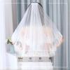 Women 2 Tier Lace Tulle Wedding Veil Exquisite Elegant Shiny Glitter Sequins Bridal Veil with Comb