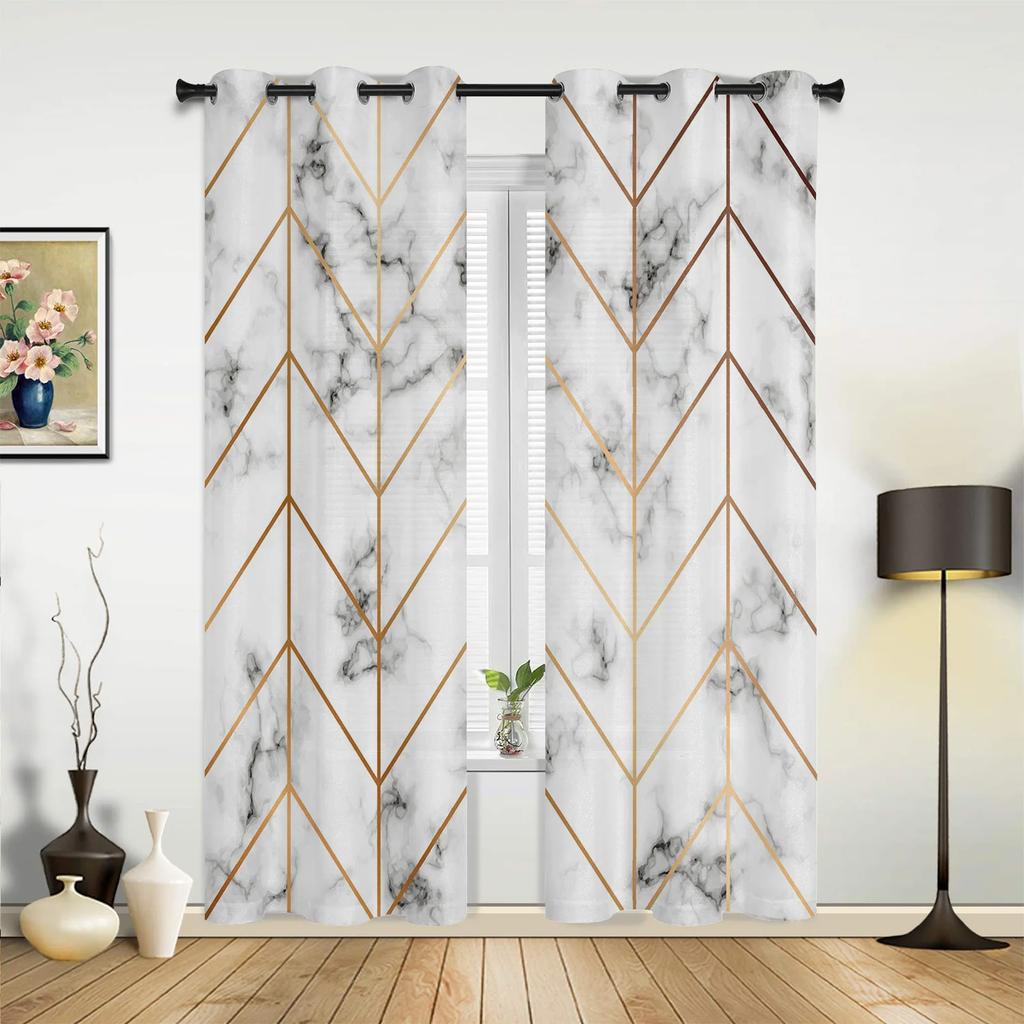 Marmorgardiner för Sovrum Vardagsrum Draperier Kök Barnrum Fönstergardin Modern Heminredning