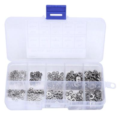 500 Stück M1.6 M2 M2.5 M3 M4 Edelstahl Unterlegscheibe & Federring-Set