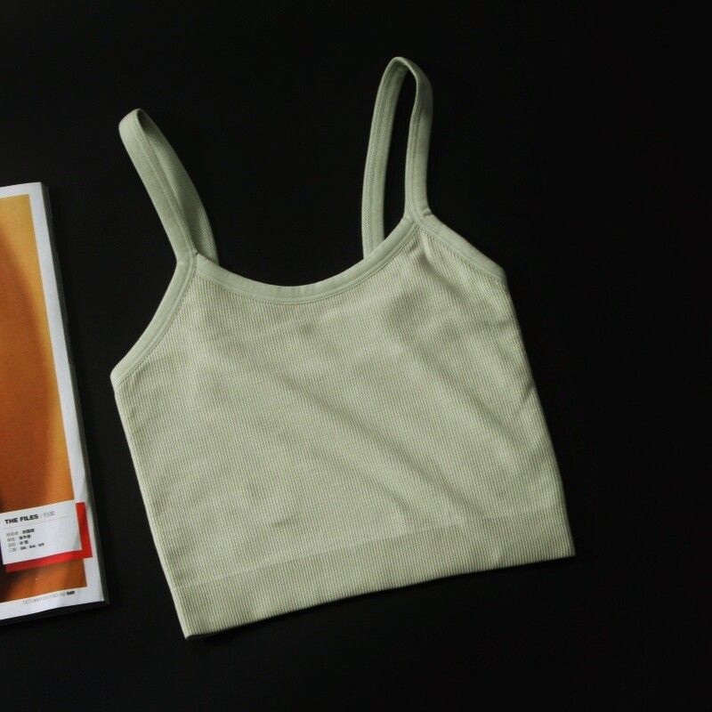 European and American Single without Chest Pad Sports Intimates Double-Layer Quick-Drying Parallel Strap Fitness Yoga Vest Breathable Vest