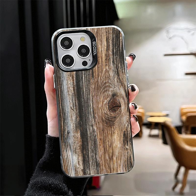Vintage Wood Grain Pattern Soft Phone Case for iPhone 15 16 17 Pro Max 17Air 16E 14 Plus 13 12 Mini Shockproof Cover Back Shell