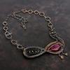 Faceted Kashmir Ruby Necklace Copper Wire Wrapped Adjustable Chain Necklace Copper Wire Jewelry Peacock Necklace Gemstone Necklace For Gifts