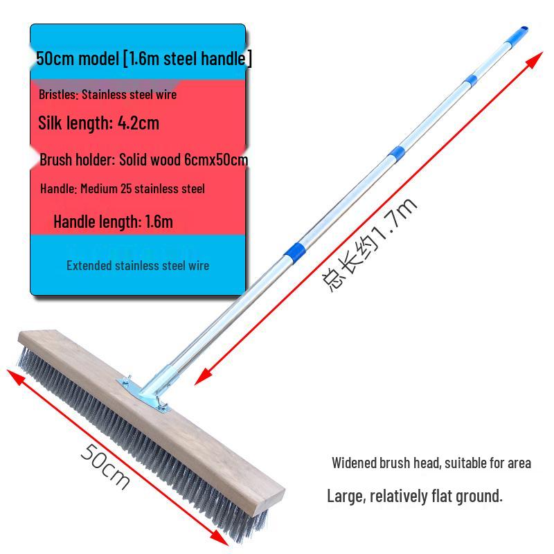 Stainless Steel Long-Handled Moss Removal Floor Brush