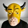 Halloween Latex Bull Head Mask Creepy Cow Costume Mask for Adults Spooky Animal Face Cosplay Party Props