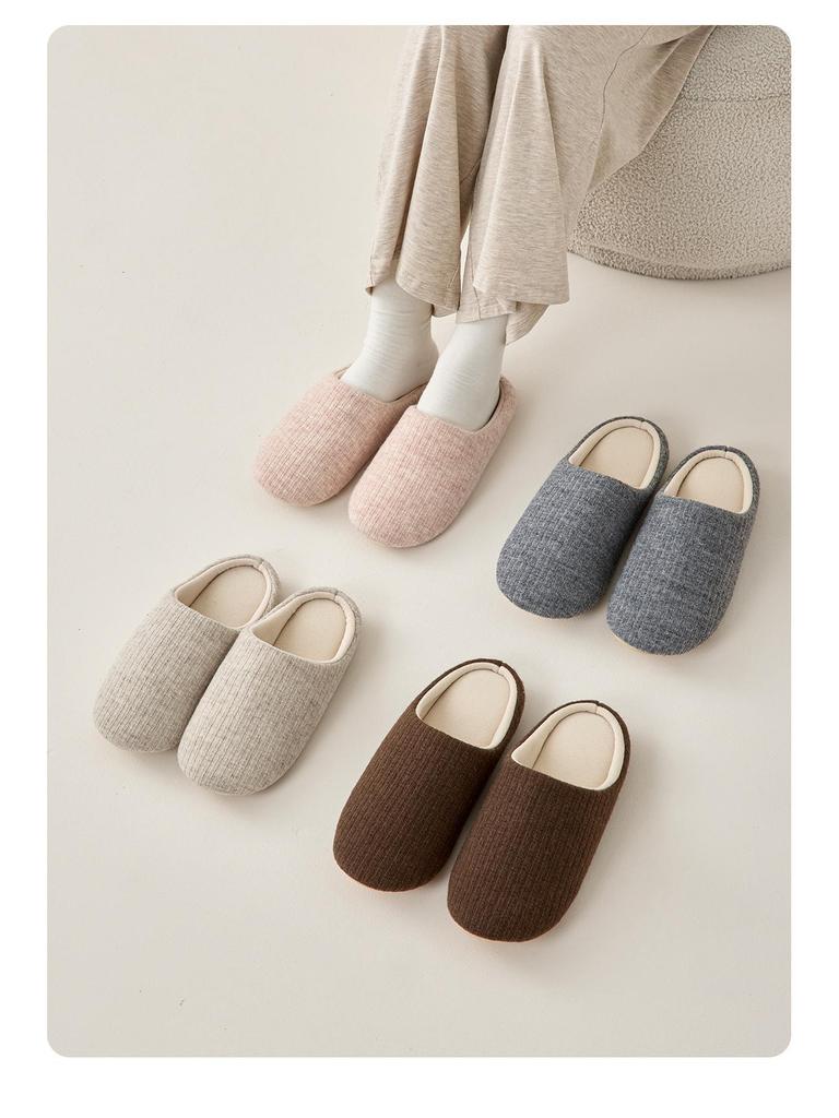 Lida Ni Women's Japanese Silent Non-slip Indoor Slippers for Postpartum, Wooden Floors, Soft Cotton Sole, Autumn/Winter.