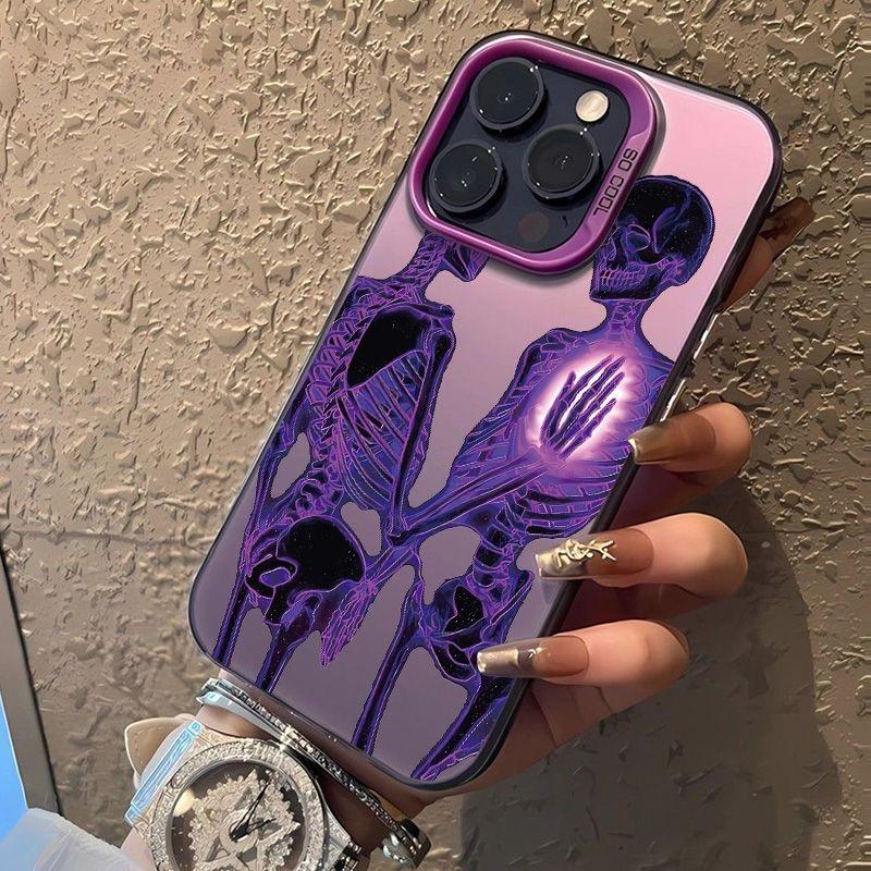 Purple Form Phone Pro Max Transparent Cover for iPhone 16 16E 15 14 13 12 11 Case Funda