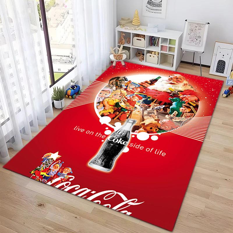 Christmas Gift Halloween Themed Cola Beverage Coca Cola Carpet Is Suitable for Living Room and Bedroom Doormats Office Balcony Decorative Carpet V26