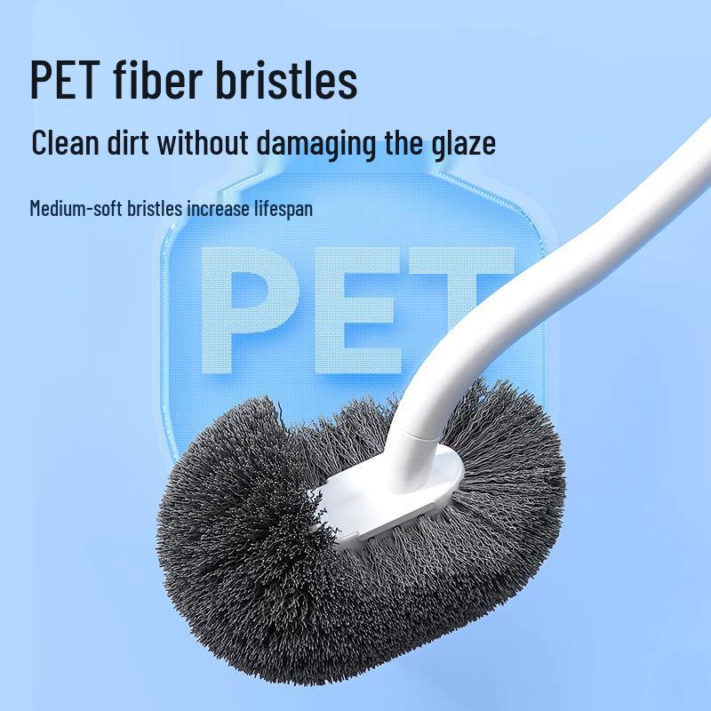 Wall-Mounted Long Handle Toilet Cleaning Brush - No Dead Corners