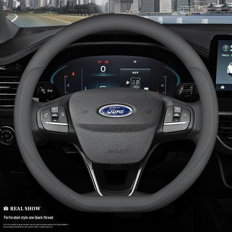 Universal All-Season Steering Wheel Cover for Ford Models: Edge, Escort, Escape, EcoSport, Taurus, Kuga, Mondeo, and Focus.