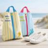 Lightweight Striped Print Shoe Bag Water Resistant Handheld Shoe Bag Shoe Storage Bag  Beach Trips