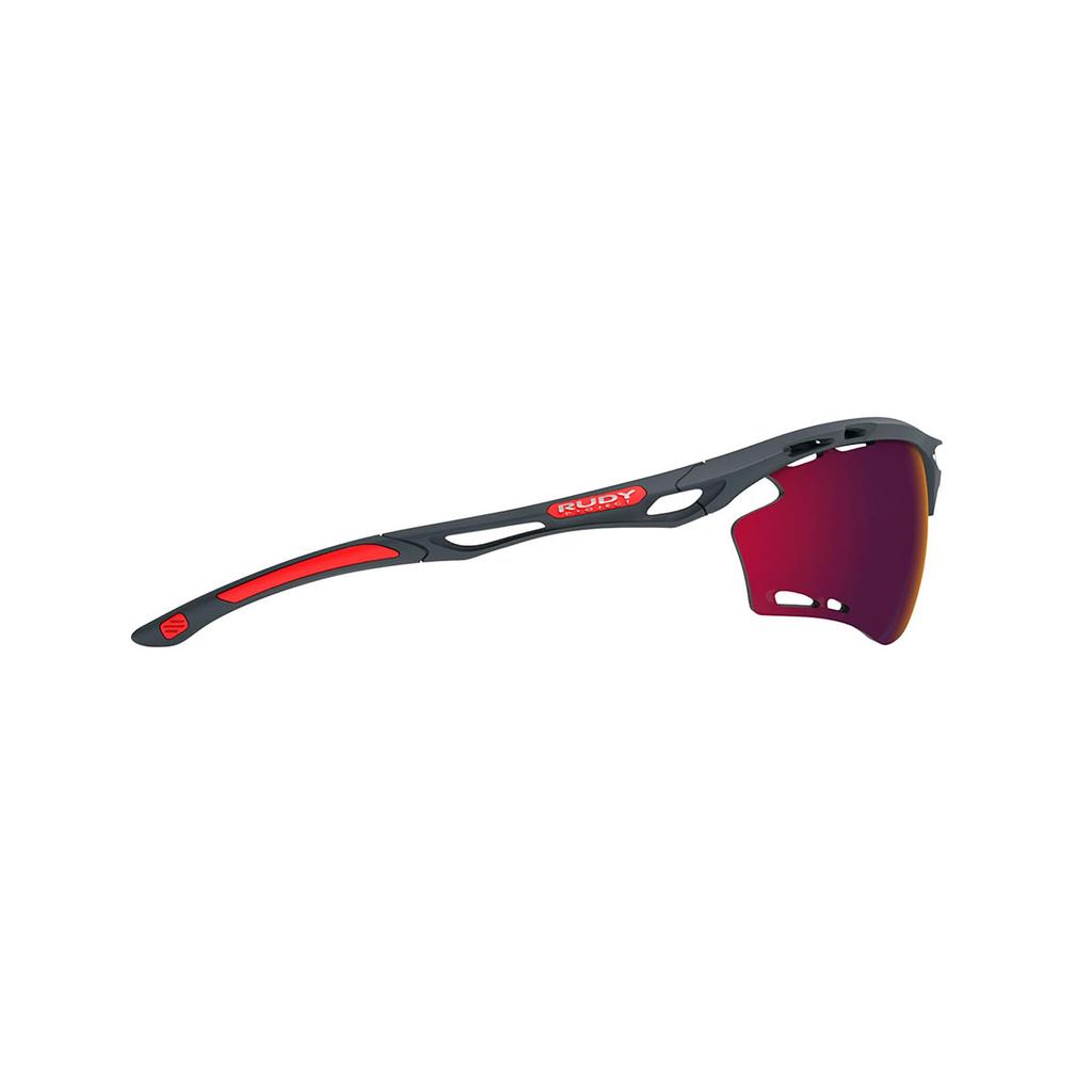 Lunettes de soleil de sport Rudy Project PROPULSE pour la route et dotées d'une monture gris anthracite mate et de verres rouge laser pour le cyclisme, le marathon, le jogging, le triathlon,