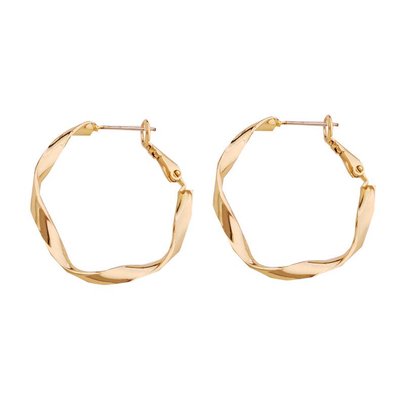 Braided Metal Hoop Earrings: Exaggerated European & American Fashion