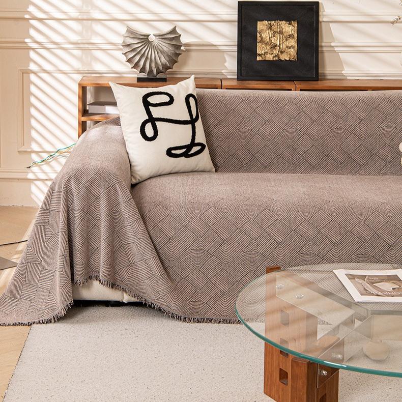 Versatile Chenille Sofa Cover - Pet-Friendly, All-Season Furniture Protector for 1/2/3 Seats - Ideal for Living Room & Balcony Decor