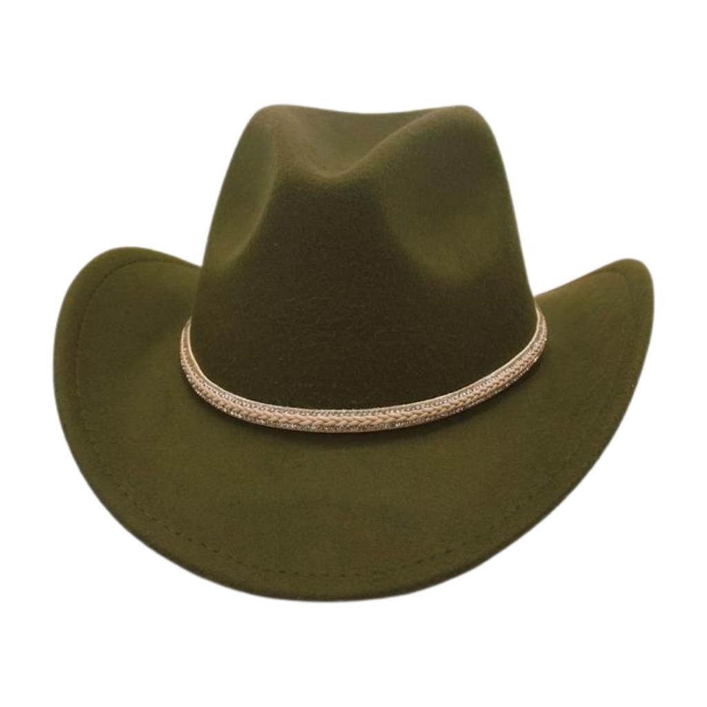 Vintage Ethnic Style Neutral Hat Solid Color And Western Cowboy Hat Felt Hat Woolen Top Hat