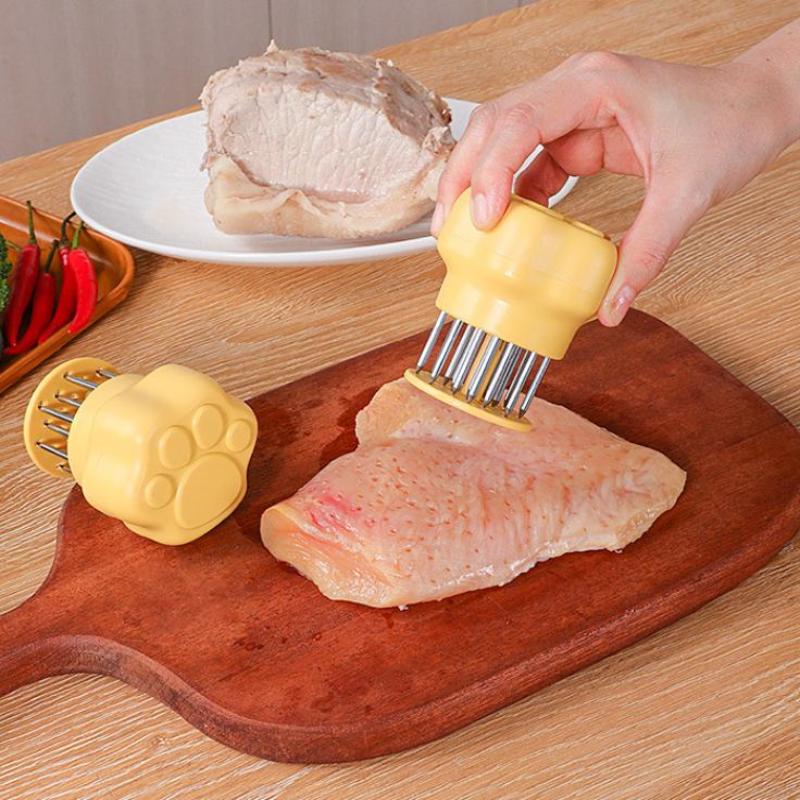 Stainless Steel Cat'S Paw Shape Meat Tenderizer Tender Meat Needle Meat Tenderizer Tool With Needle Meat Hammer Cooking Tool