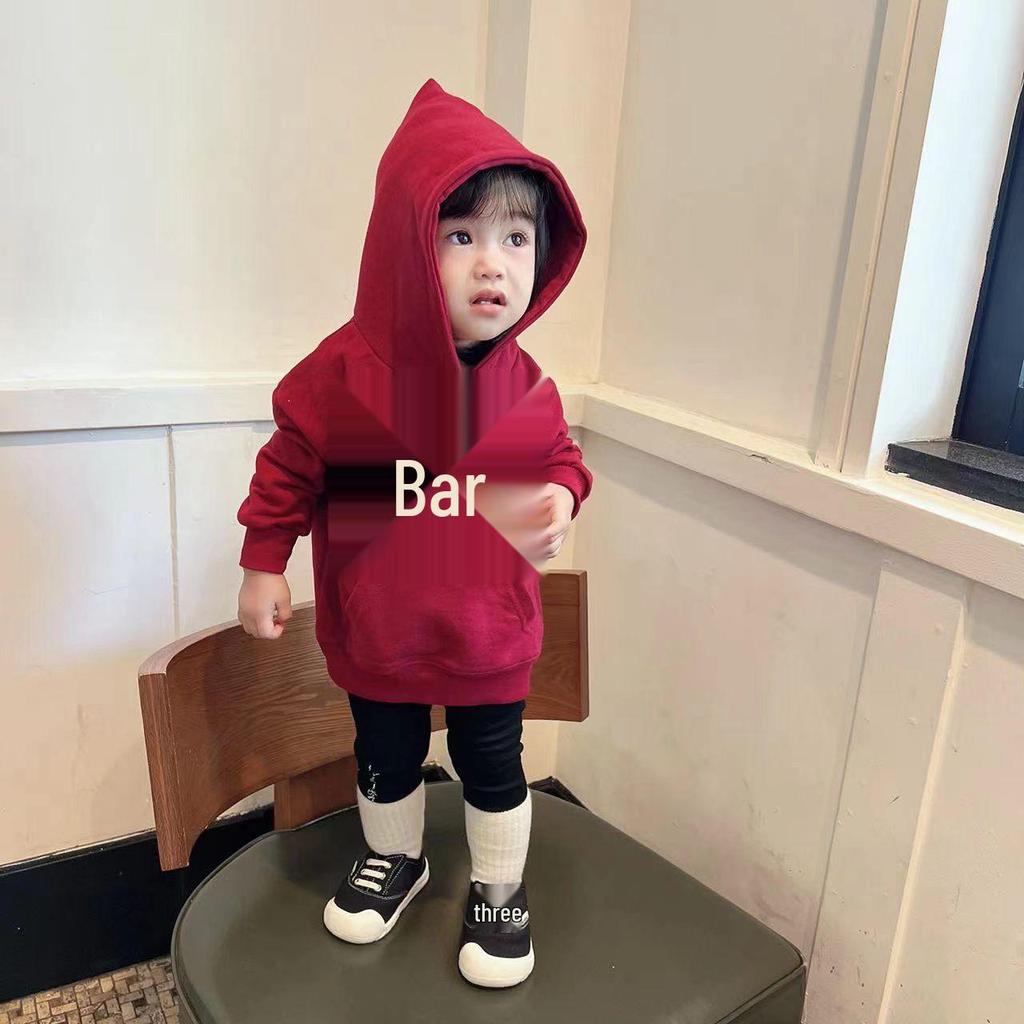 High-End Fleece-Lined Embroidered Family Sweatshirt: Stylish Parent-Child Outfit for Mother, Son, and Daughter