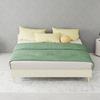 Modern Minimalist Bed Frame, 140x200 cm, Beige, Dutch Velvet Fabric, Low-Profile Base. Excludes Gas Lift Mechanism, Headboard, and Mattress.