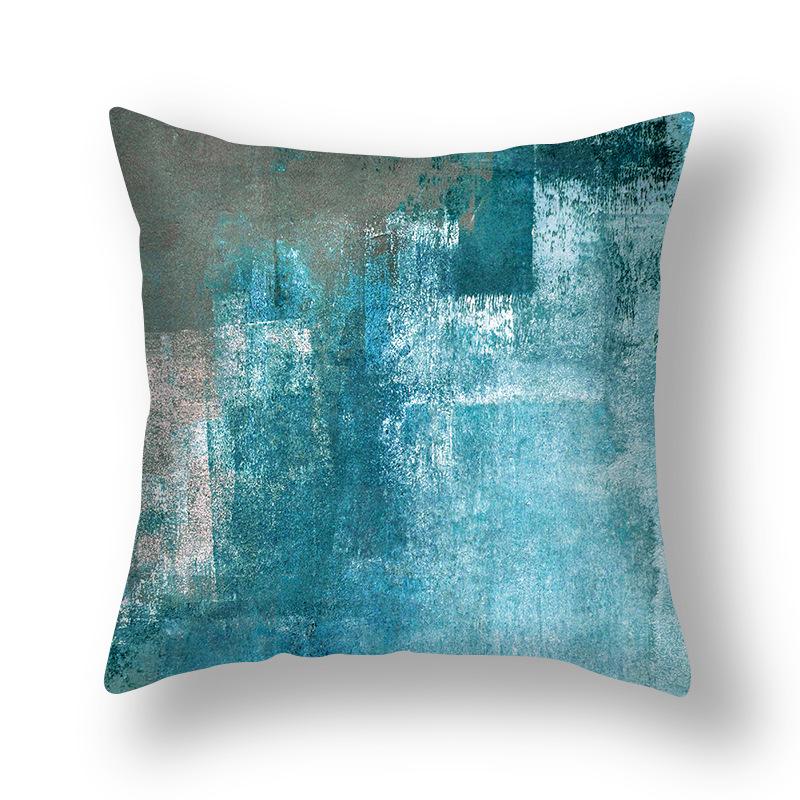 Ins Style Contrast Color Pillow Cover Polyester Printing Simple Versatile Sofa Pillow Living Room Decoration Chair Cushion