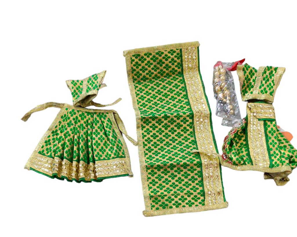 @ Indian Traditional Radha Krishna Dress Green colour For Home And Temple MJ-297-60%OFF