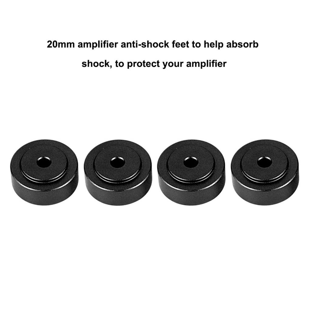 4PCS 20*8mm Aluminum Alloy Amplifier Feet Shock Absorber Amplifier Pads Feet Black
