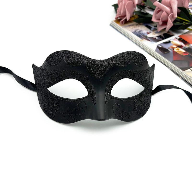 Halloweenmask med plastdesign i halvt ansikte för cosplay och kostymfester