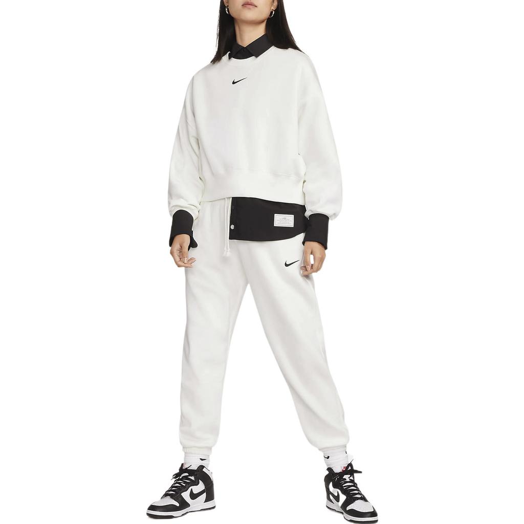 Nike Knitted Sweatpants Women's White Moderate Cuffed Pants DQ5888-133