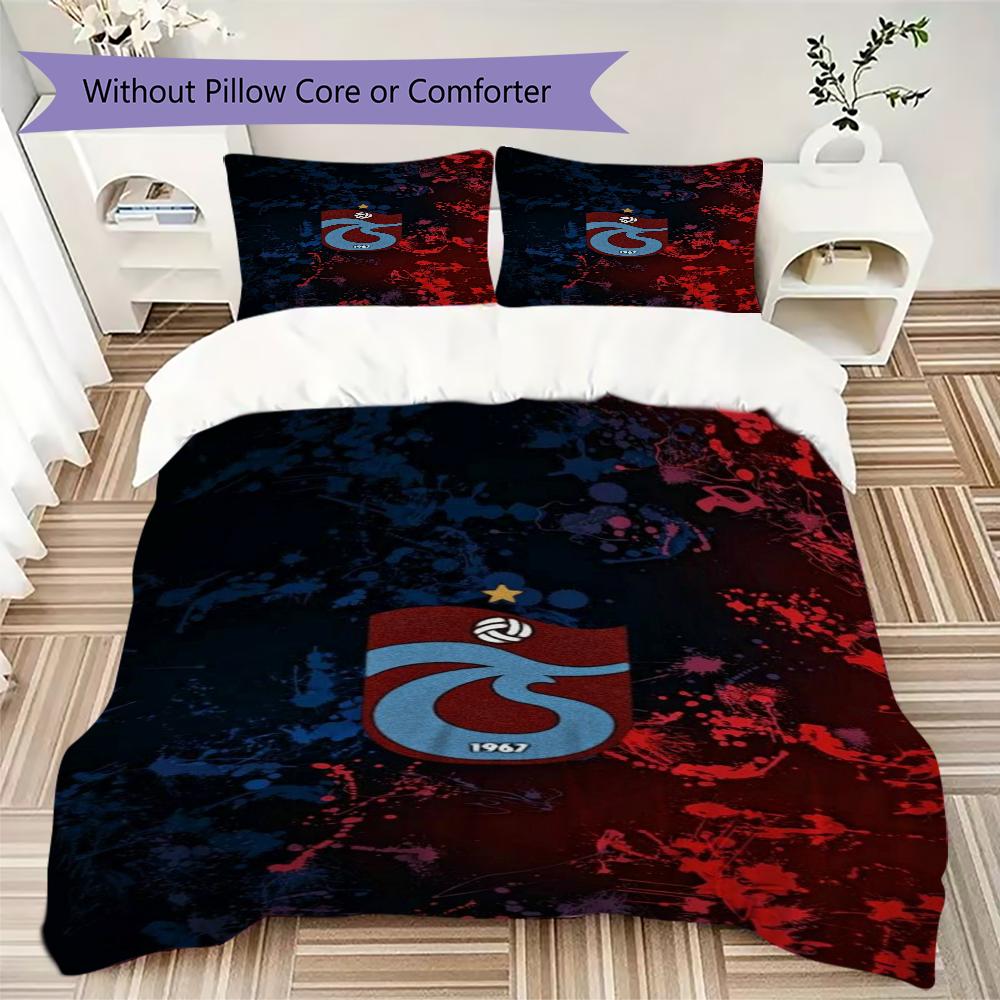 Trabzonspor Desenli Yatak Örtüsü, Yorgan Seti Yorgan Kılıfı Yastık Kılıfı Ev Doğum Günü Hediyesi(1 * yorgan kılıfı + 2 * yastık kılıfı, iç dolgusuz)_lx