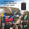 Aokdom 2PCS Car Seat Back Organizer,Extra Large Capacity Car Seat Organizer With 6 Mesh Pocket,2 Cup Holder & 4 Storage Bag,Road Trip Essentials For