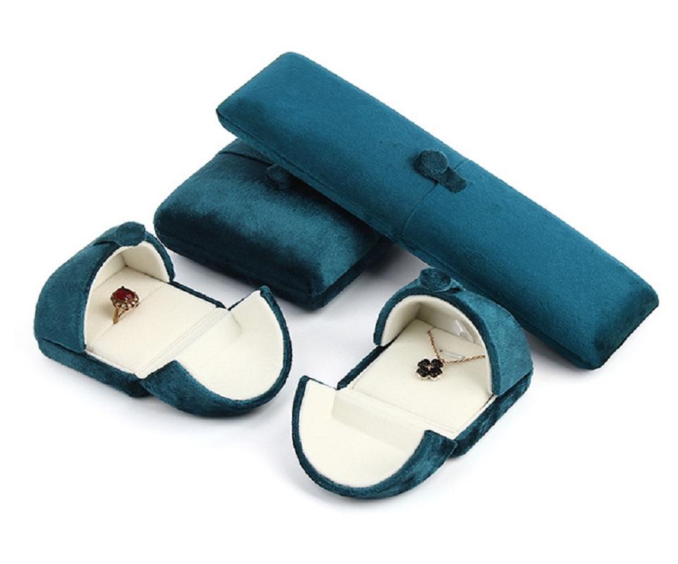 1Pc New Double Open Jewelry Box for Ring Earrings Bracelet Necklace Gift Storage Super Soft Velvet Snap Jewelry Organizer Boxes