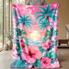 Tropical Flower Paradise Theme blanket Lightweight Warm Flannel Blanket Decorative Throw Blanket for Home Decoration
