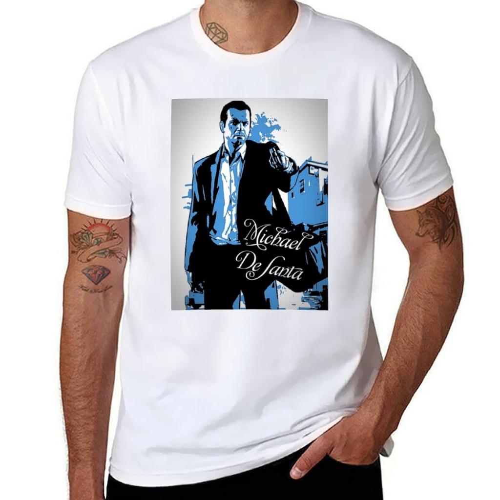 Michael De Santa (pop Art)173 T-shirt T Shirts For Man Graphic Tees Cotton T Shirts High Quality T Shirt Personalised T-shirt