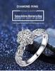 Women's Vintage-Style Platinum Ring with D Color Moissanite Diamond - Perfect for Proposals or Engagements.