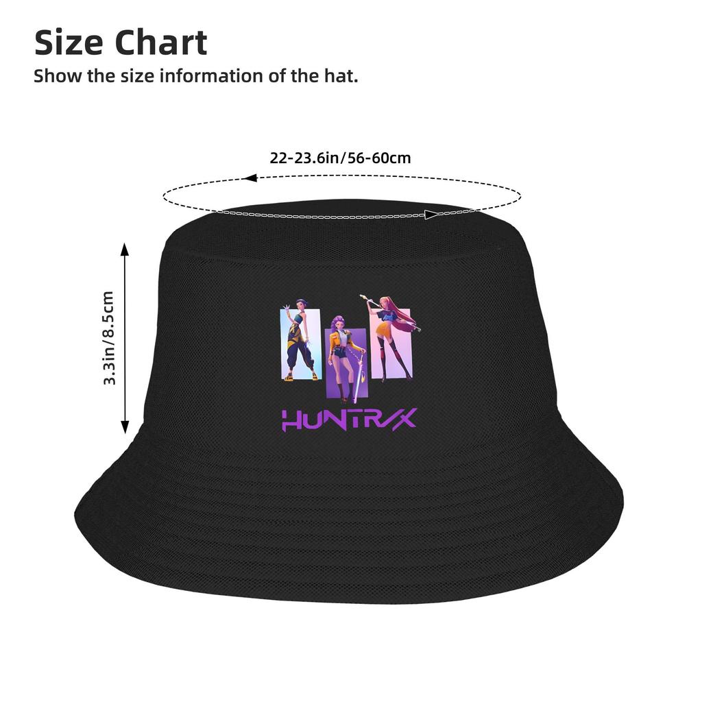 Street Huntrix Kpop Demon Hunters Bucket Hats Women Lightweight Outdoor Fishing Cap Travel Headwear Boonie Hat