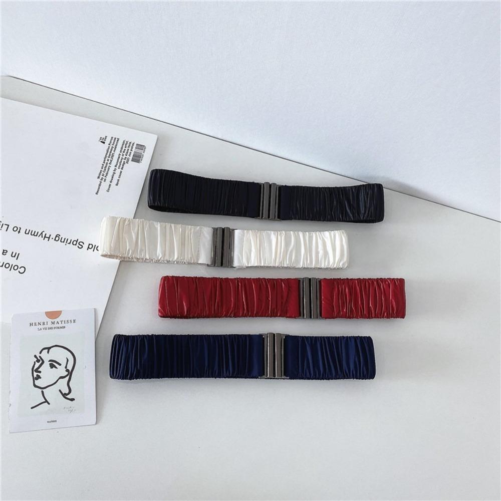 Ceinture de taille pour manteau en duvet de 5 cm de large, ceinture de taille plissée pour veste en duvet, ceinture de taille élastique tendance avec boucle