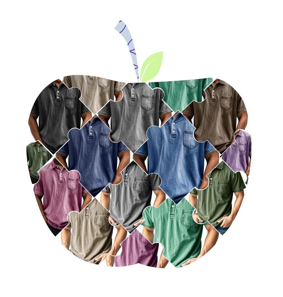 Men's Pure Cotton Casual Button-Down Polo Shirt (Short-Sleeve, Versatile)