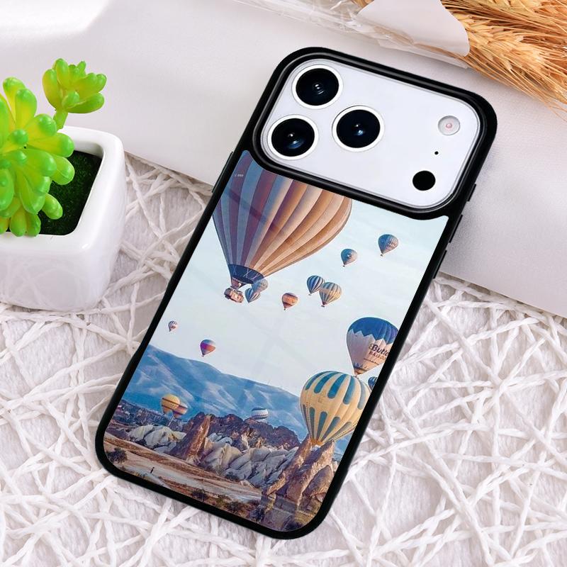 Hot Air Balloon Art Phone Case for iPhone 17 Air 16 15 11 12 14 13 Pro Max Shockproof Cover