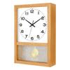 Japanese Retro Solid Wood Watch Home Living Room Square Clock Nordic Wall Clock Art Table Ornament Swing Clock