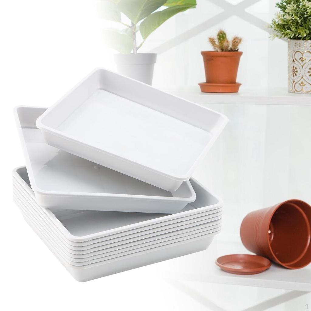 10 Pack of Square Plant Saucers for Water Drainage in Garden And Balcony