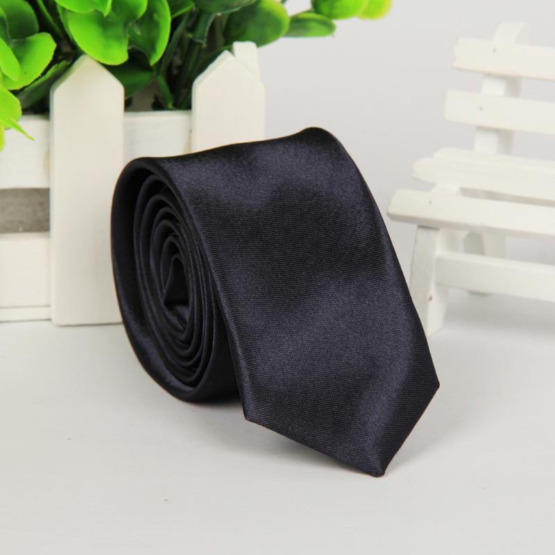 Casual Korean Style Narrow 5cm Solid Color Tie for Men